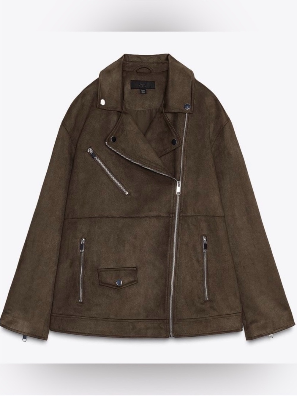 Zara Women’s faux suede biker jacket - XL
